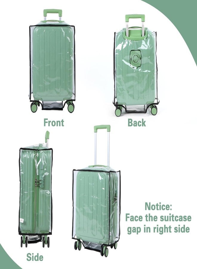 wutfuooo 4 Pieces Clear Luggage Cover PVC Suitcase Protector Waterproof Cover for Luggage Spinner Wheels Suitcase (20 Inches, 24 Inches, 28 Inches, 30 Inches) - Image 5